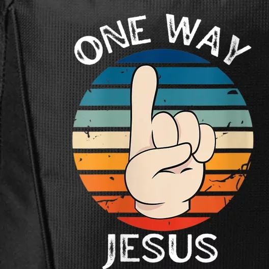 Wo One Way Jesus People Christian Revolution Finger Up Retro V-Neck City Backpack