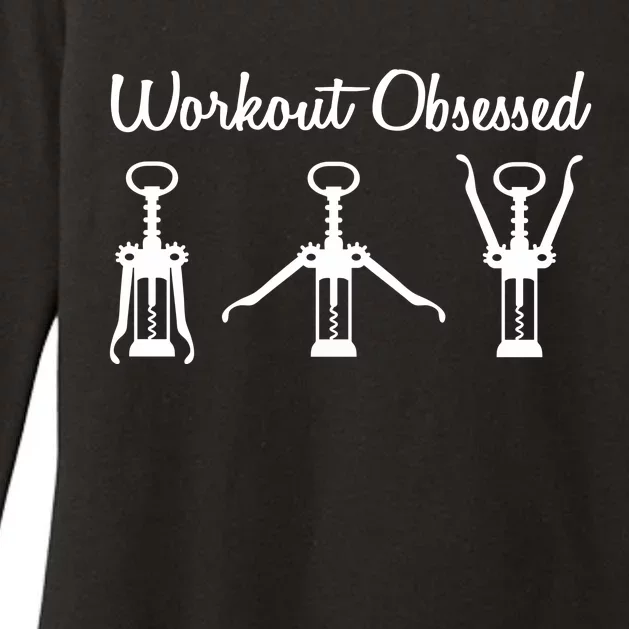 Workout Obsessed Wine Lover Womens CVC Long Sleeve Shirt