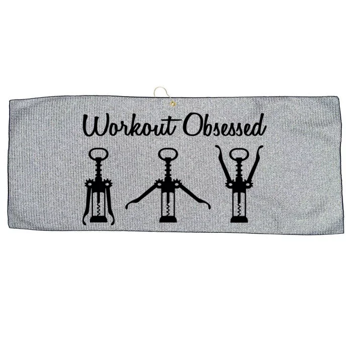 Workout Obsessed Wine Lover Large Microfiber Waffle Golf Towel