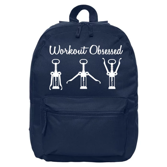 Workout Obsessed Wine Lover 16 in Basic Backpack