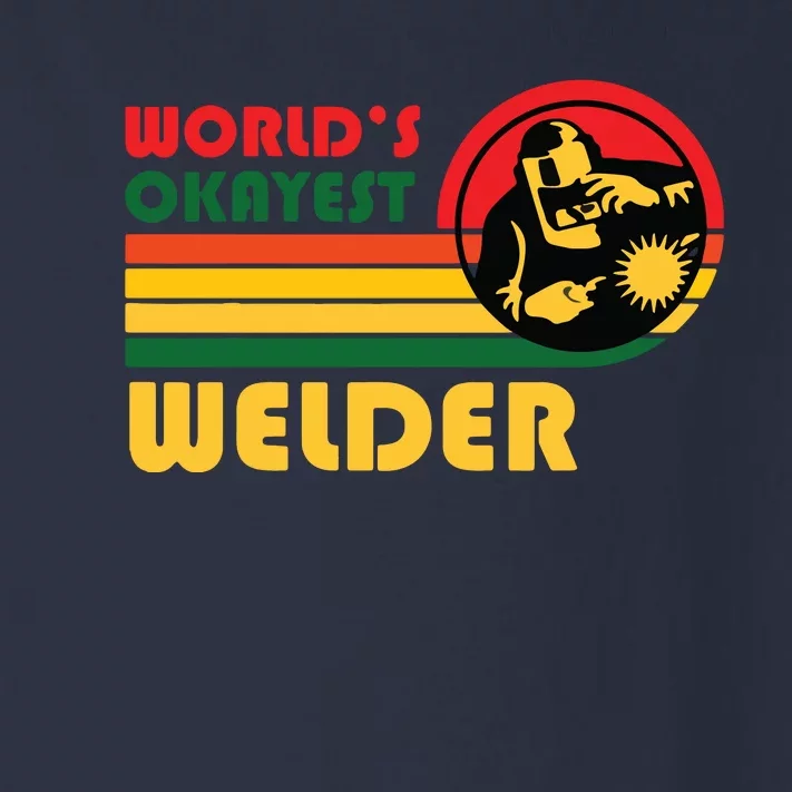 World's Okayest Welder Funny Retro Vintage Sunset Design Toddler Long Sleeve Shirt