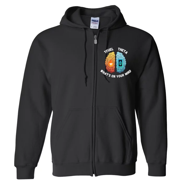 What’S On Your Mind Theta Crypto Theta Tfuel Theta Coin Crytopcurrency Full Zip Hoodie