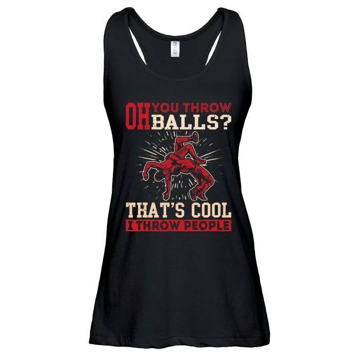 Wrestler Oh You Throw Balls I Throw People Wrestling Ladies Essential Flowy Tank