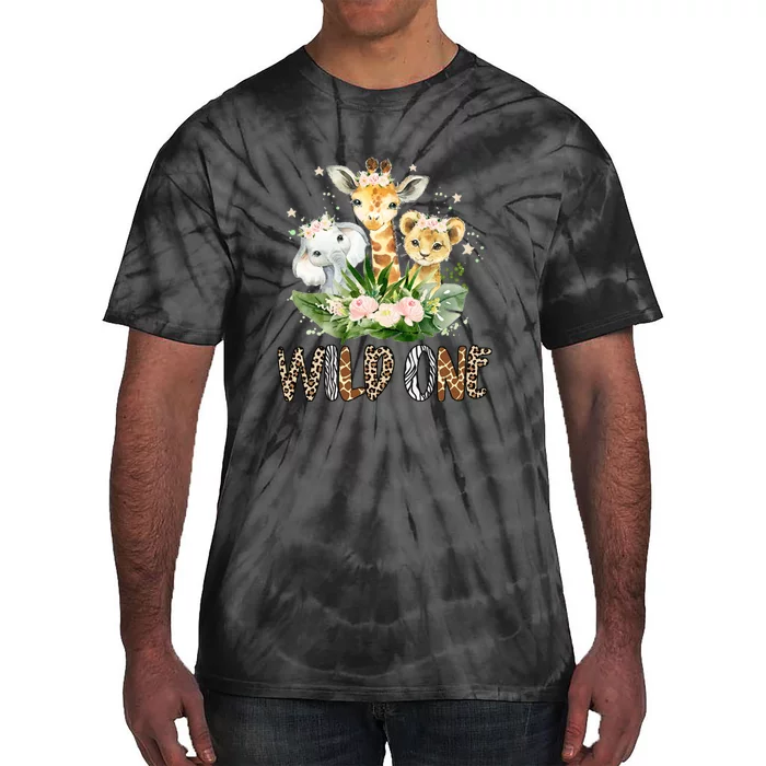 Wild One Zoo Birthday Safari Jungle Animal Tie-Dye T-Shirt