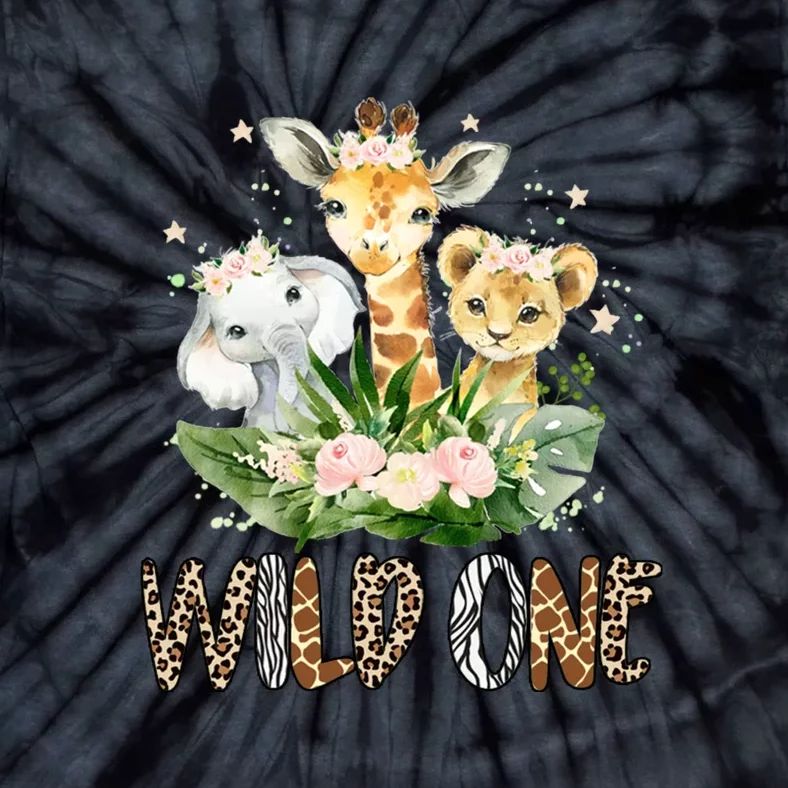 Wild One Zoo Birthday Safari Jungle Animal Tie-Dye T-Shirt