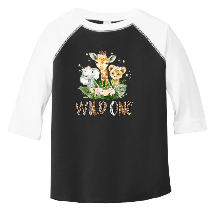 Wild One Zoo Birthday Safari Jungle Animal Toddler Fine Jersey T-Shirt