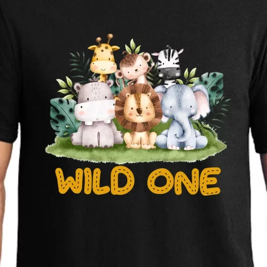 Wild One Zoo 1st Birthday Safari Jungle Animal Gift Pajama Set