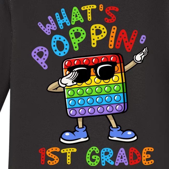 Whats Poppin 1st Grade Back To School Baby Long Sleeve Bodysuit