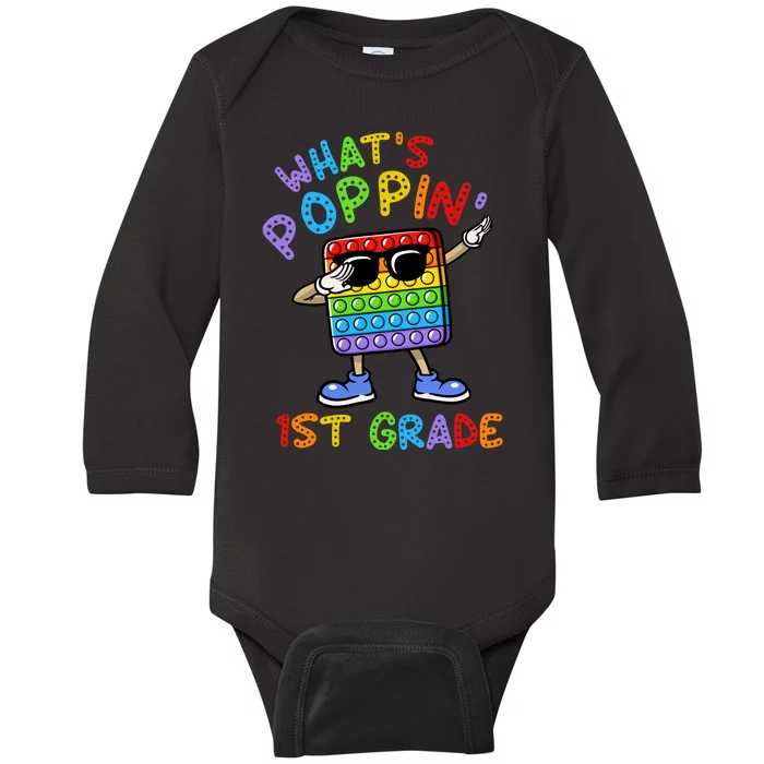 Whats Poppin 1st Grade Back To School Baby Long Sleeve Bodysuit