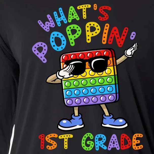 Whats Poppin 1st Grade Back To School Cooling Performance Long Sleeve Crew