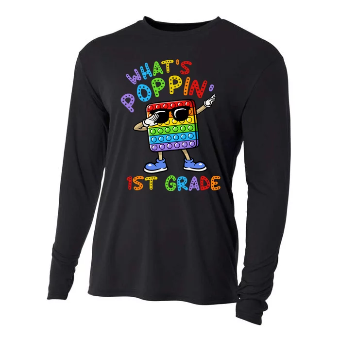 Whats Poppin 1st Grade Back To School Cooling Performance Long Sleeve Crew