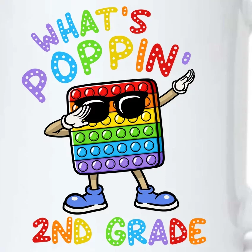 Whats Poppin 2nd Grade Back To School Black Color Changing Mug