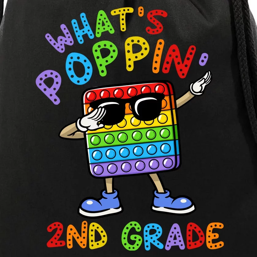 Whats Poppin 2nd Grade Back To School Drawstring Bag