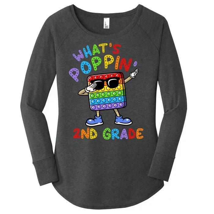 Whats Poppin 2nd Grade Back To School Women's Perfect Tri Tunic Long Sleeve Shirt