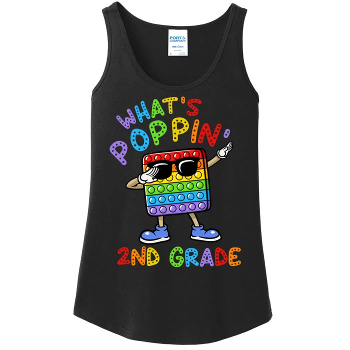 Whats Poppin 2nd Grade Back To School Ladies Essential Tank