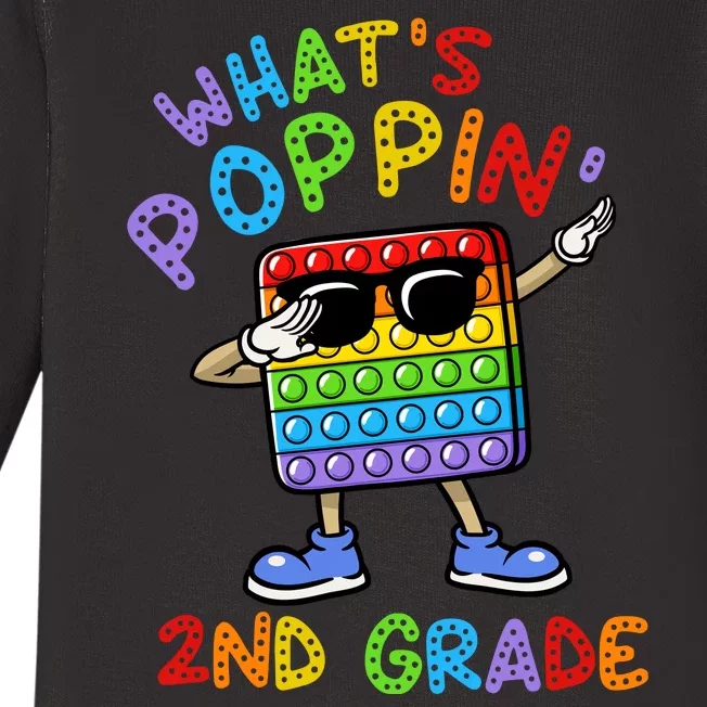 Whats Poppin 2nd Grade Back To School Baby Long Sleeve Bodysuit