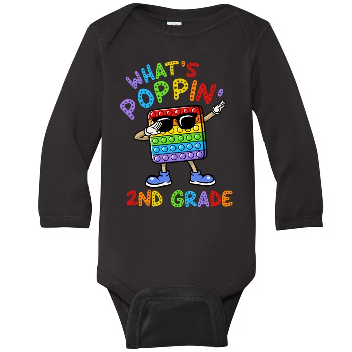 Whats Poppin 2nd Grade Back To School Baby Long Sleeve Bodysuit