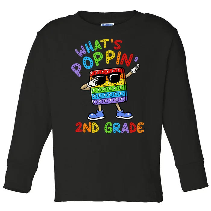 Whats Poppin 2nd Grade Back To School Toddler Long Sleeve Shirt