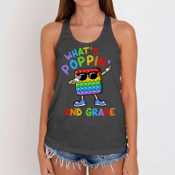 Whats Poppin 2nd Grade Back To School Women's Knotted Racerback Tank