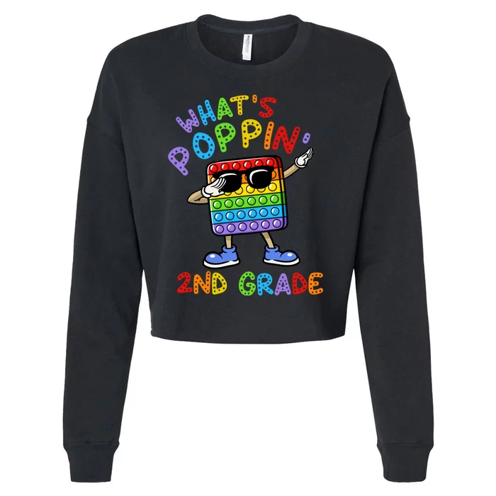 Whats Poppin 2nd Grade Back To School Cropped Pullover Crew