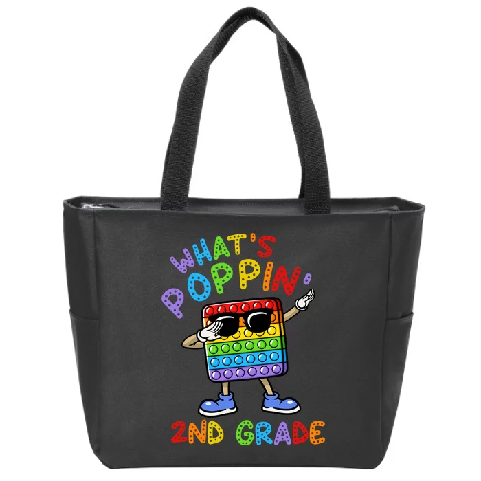 Whats Poppin 2nd Grade Back To School Zip Tote Bag