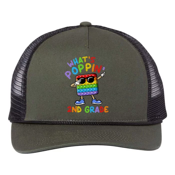 Whats Poppin 2nd Grade Back To School Retro Rope Trucker Hat Cap