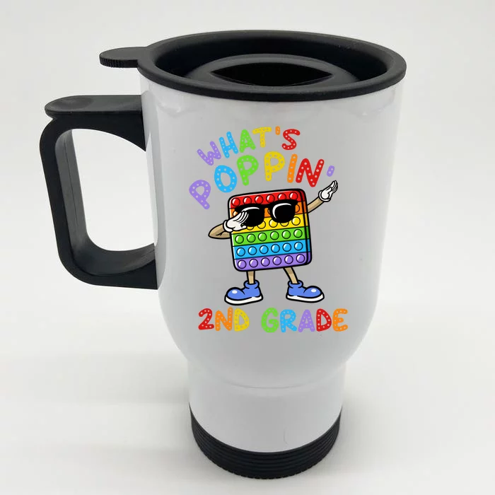 Whats Poppin 2nd Grade Back To School Front & Back Stainless Steel Travel Mug