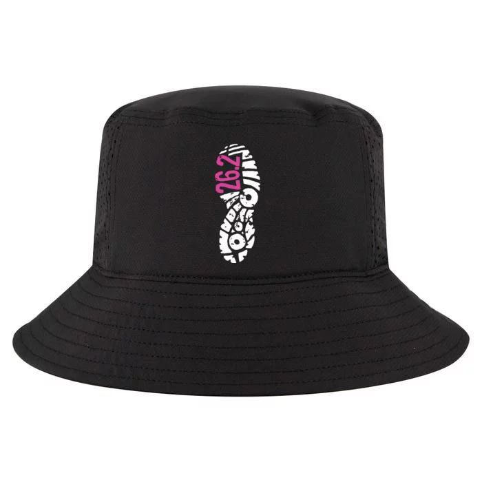 Women Pink 262 Marathon Runner Footprint Cool Comfort Performance Bucket Hat