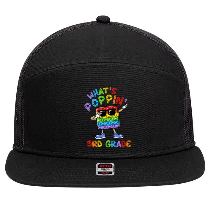 Whats Poppin 3rd Grade Back To School 7 Panel Mesh Trucker Snapback Hat