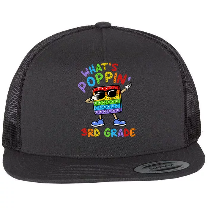 Whats Poppin 3rd Grade Back To School Flat Bill Trucker Hat