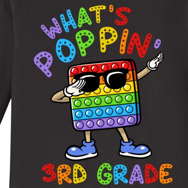 Whats Poppin 3rd Grade Back To School Baby Long Sleeve Bodysuit