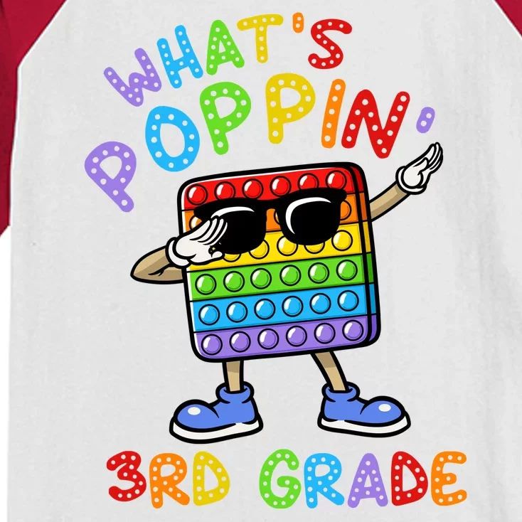 Whats Poppin 3rd Grade Back To School Kids Colorblock Raglan Jersey