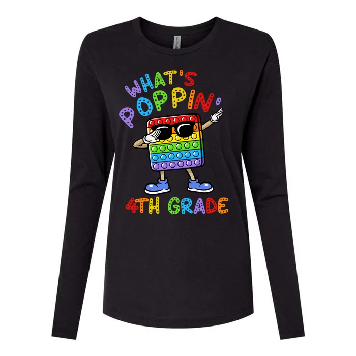 Whats Poppin 4th Grade Back To School Womens Cotton Relaxed Long Sleeve T-Shirt