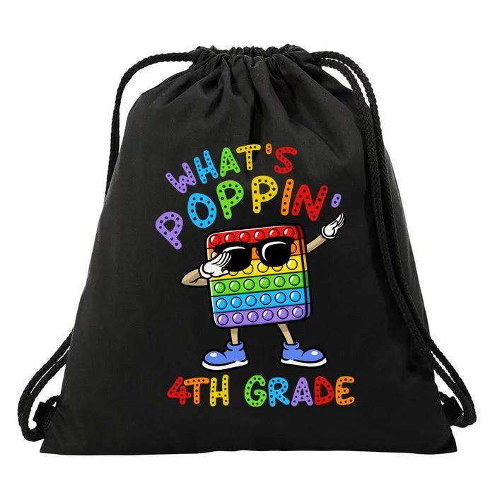 Whats Poppin 4th Grade Back To School Drawstring Bag