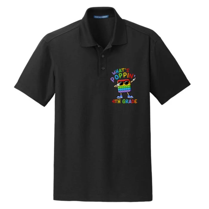 Whats Poppin 4th Grade Back To School Dry Zone Grid Performance Polo