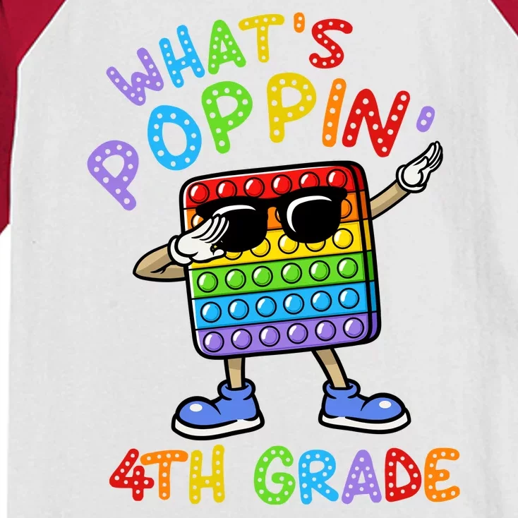 Whats Poppin 4th Grade Back To School Kids Colorblock Raglan Jersey