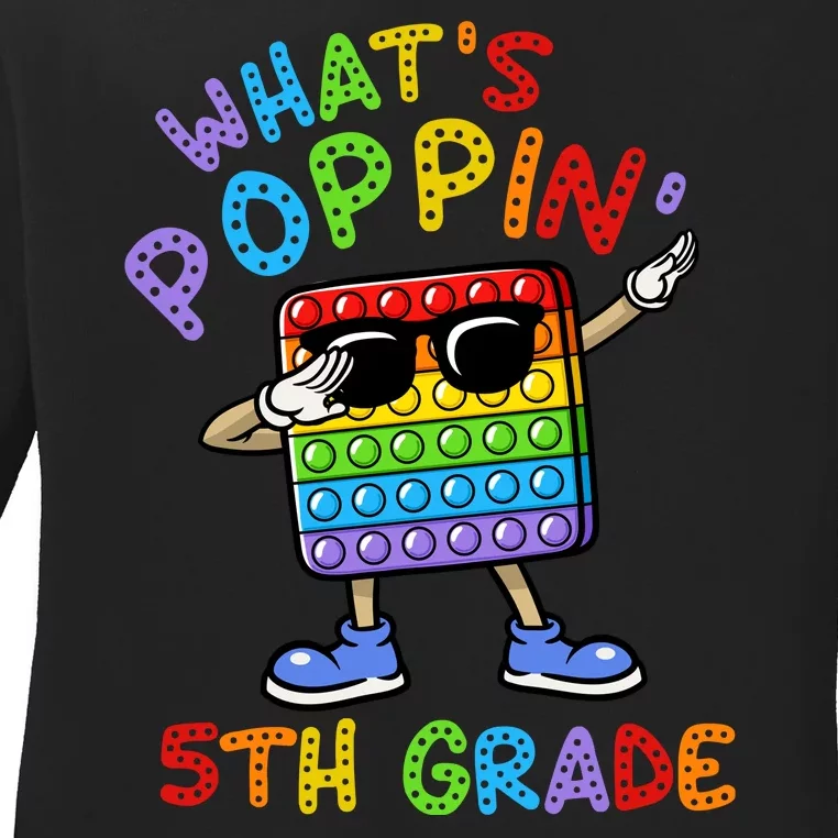 Whats Poppin 5th Grade Back To School Ladies Long Sleeve Shirt