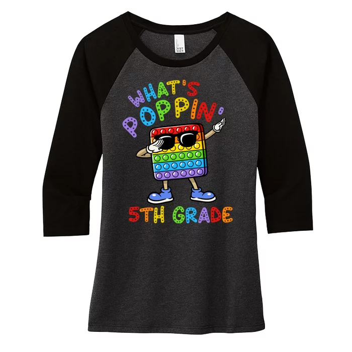 Whats Poppin 5th Grade Back To School Women's Tri-Blend 3/4-Sleeve Raglan Shirt