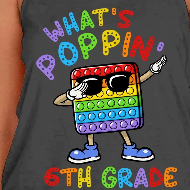 Whats Poppin 6th Grade Back To School Women's Knotted Racerback Tank