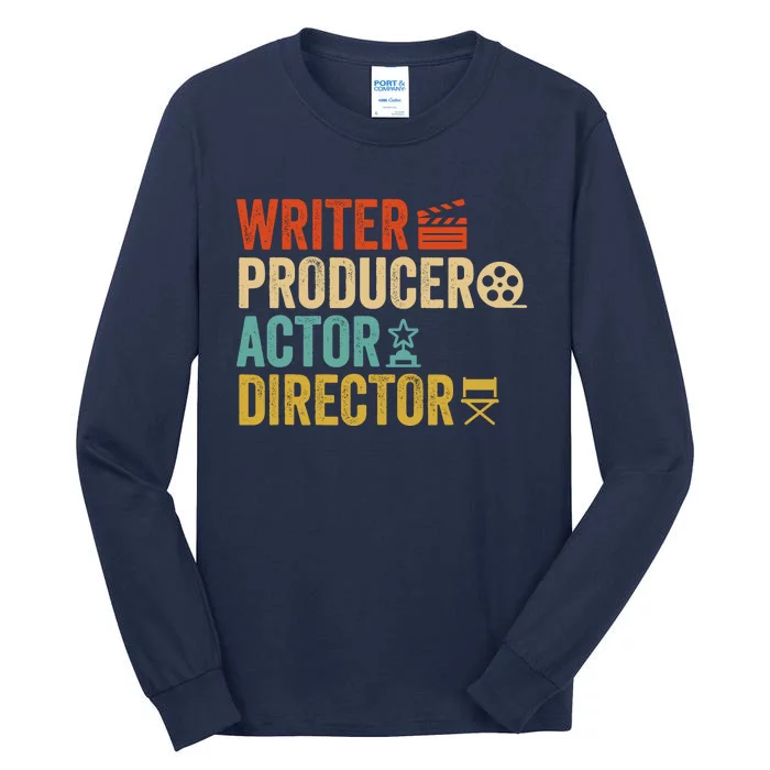 Writer Producer Actor Director Retro Film Filmmaking Tall Long Sleeve T-Shirt