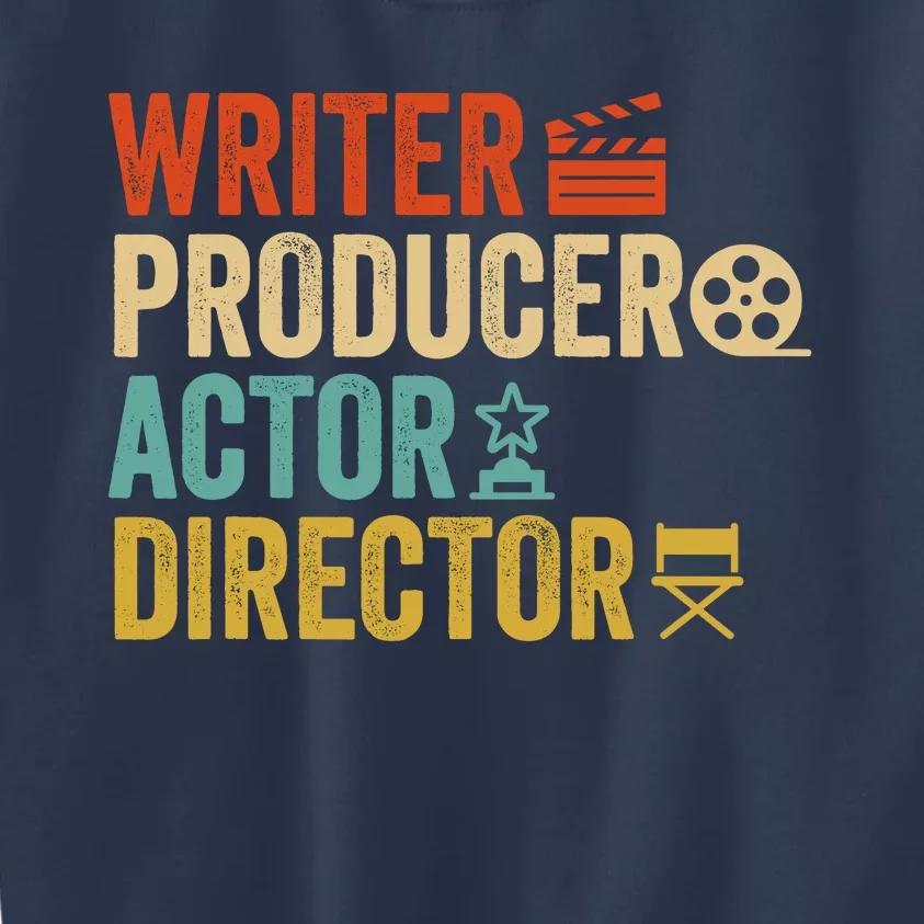 Writer Producer Actor Director Retro Film Filmmaking Kids Sweatshirt