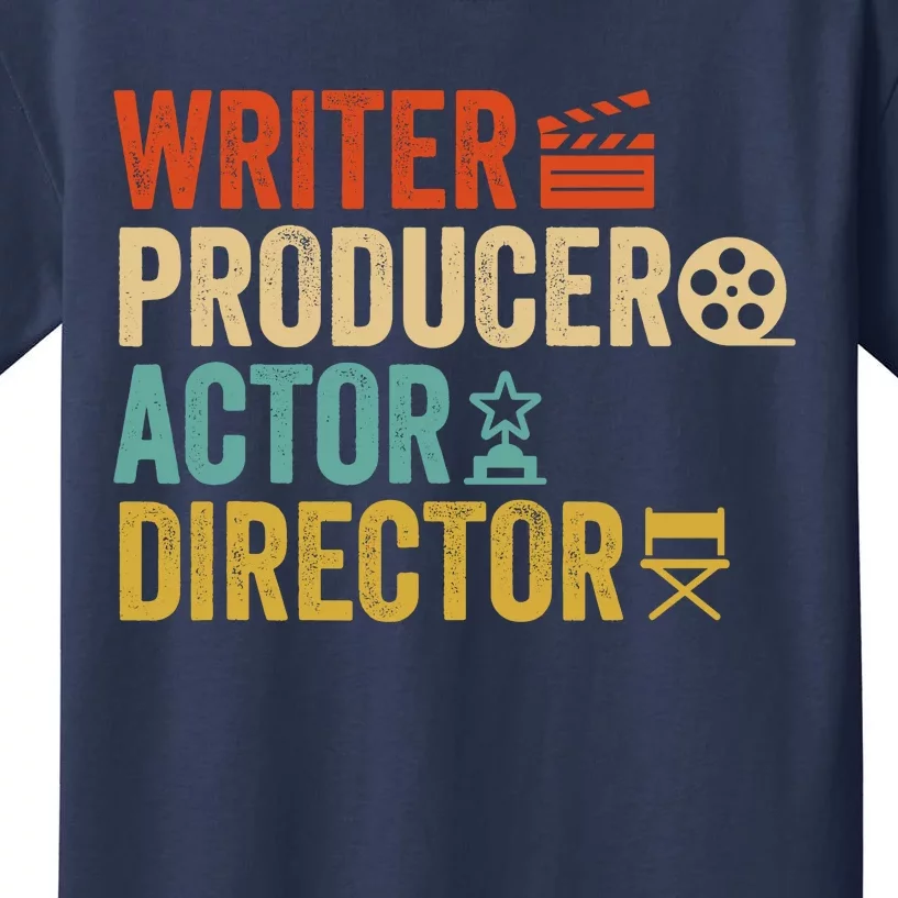 Writer Producer Actor Director Retro Film Filmmaking Kids T-Shirt