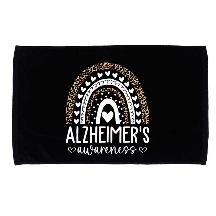 Wear Purple Alzheimer's Awareness Leopard Rainbow Microfiber Hand Towel