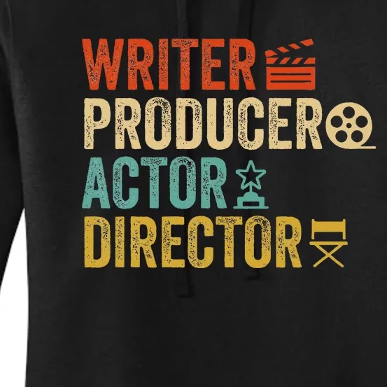 Writer Producer Actor Director Retro Film Filmmaking Women's Pullover Hoodie