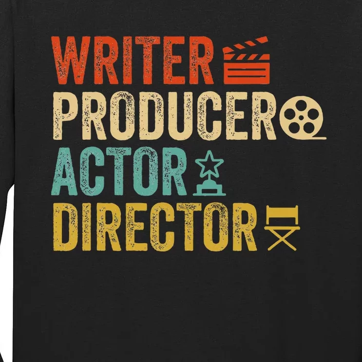 Writer Producer Actor Director Retro Film Filmmaking Tall Long Sleeve T-Shirt