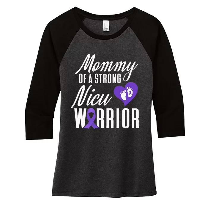 Womens Prematurity Awareness Mommy Nicu Warrior Preemie Dad Women's Tri-Blend 3/4-Sleeve Raglan Shirt