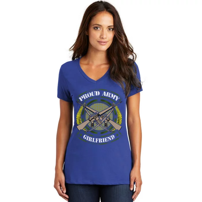 Wo Proud Army Friend Gift Military Pride Gift Women's V-Neck T-Shirt