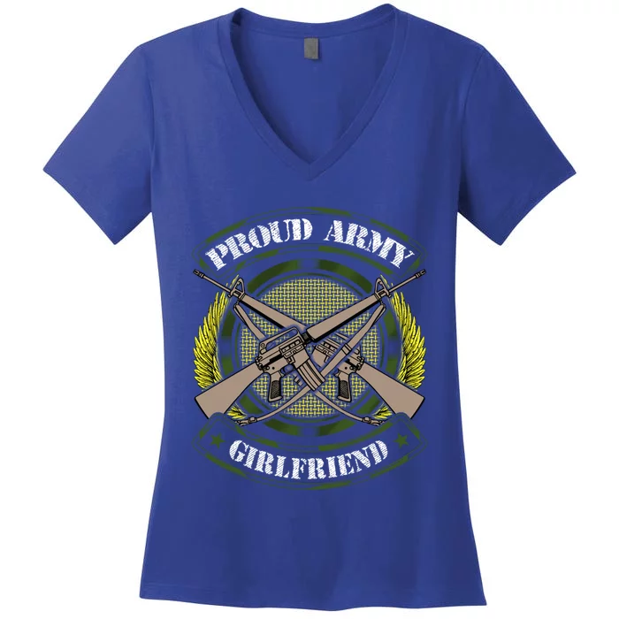 Wo Proud Army Friend Gift Military Pride Gift Women's V-Neck T-Shirt