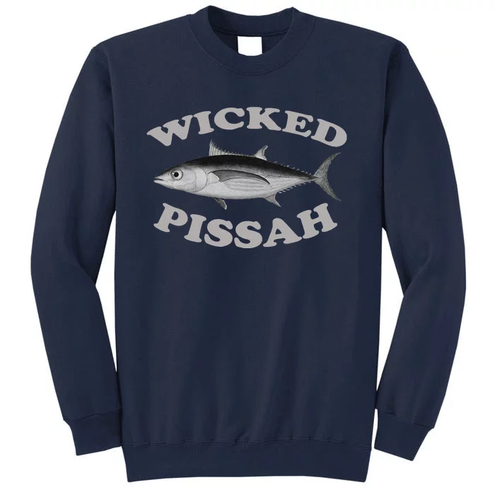 Wicked Pissah Albacore Tuna Fishing Fish Illustration Gear Tall Sweatshirt