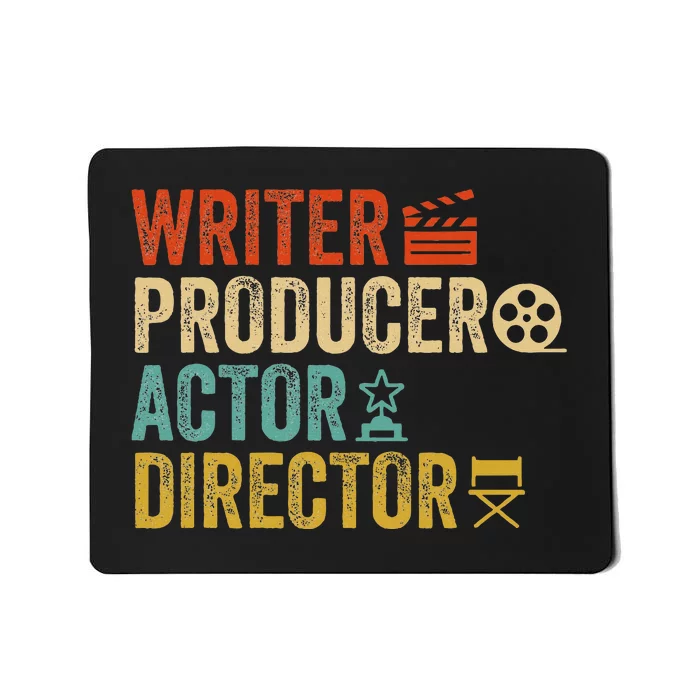 Writer Producer Actor Director Retro Film Filmmaking Mousepad